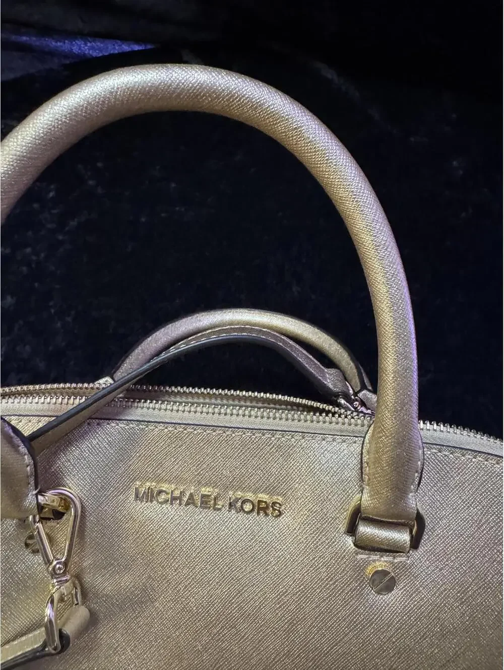Michael Kors Gold Leather Handbag